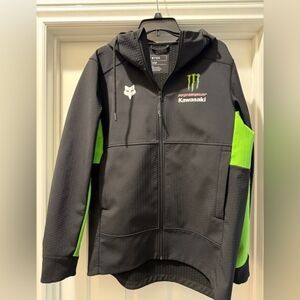 Fox Kawasaki Black and Green Men's Jacket
